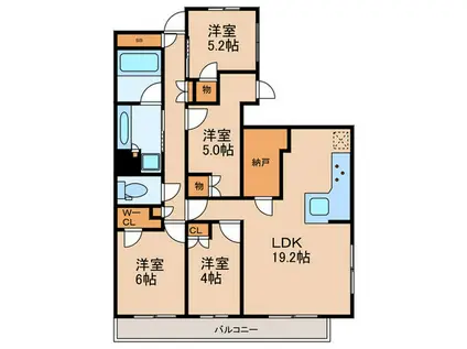 プレディアコート鷺沼(4LDK/6階)の間取り写真