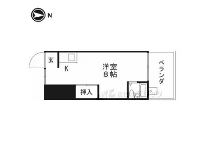 リーヴズ竹橋(ワンルーム/1階)の間取り写真