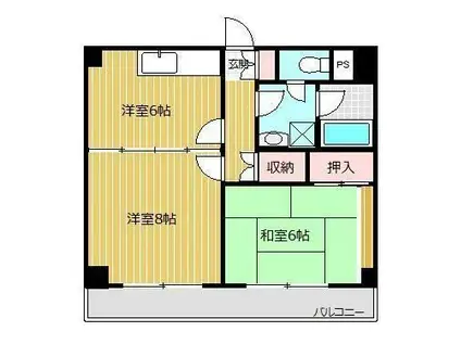 チェリーブロッサム(2DK/5階)の間取り写真