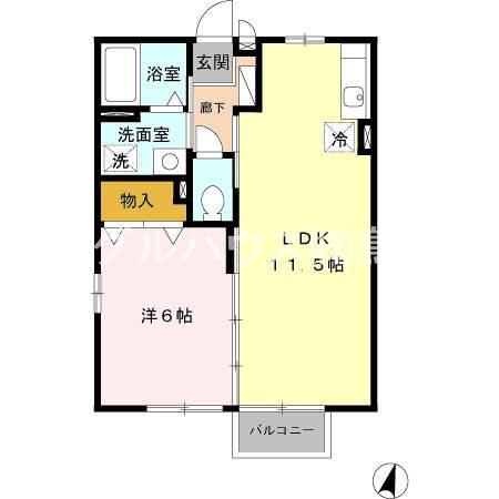 シャルマンコート(1LDK/1階)の間取り写真