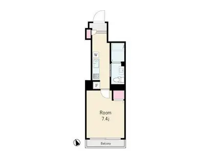 アーバンスクエア(1K/2階)の間取り写真