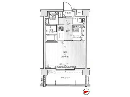 プレールドゥーク新宿御苑II(1K/6階)の間取り写真