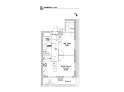 プライムアーバン月島(1DK/9階)の間取り写真
