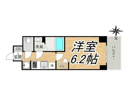 プレサンス福島ミッドエル(1K/9階)の間取り写真