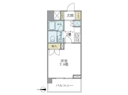 リュミエール三田(1K/1階)の間取り写真