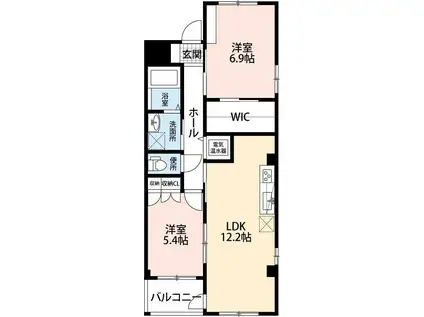 ラ・ファミーユ(2LDK/2階)の間取り写真