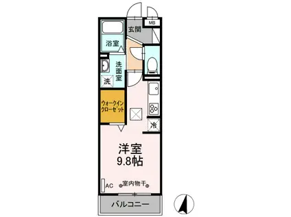 D-ROOM黄金(1K/1階)の間取り写真