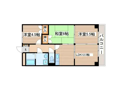 エクセル30マンション(3LDK/1階)の間取り写真