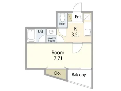 SUNNYBLOCKS(1K/2階)の間取り写真