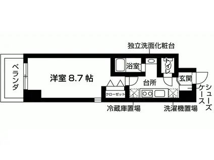 EAU DE VIE烏丸通(1K/6階)の間取り写真