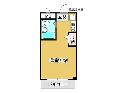 ウィル六甲(ワンルーム/2階)の間取り写真