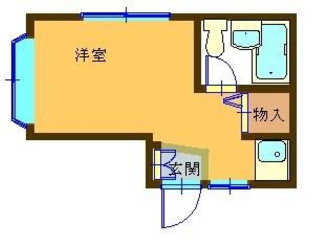 メゾンド白ゆり(ワンルーム/2階)の間取り写真