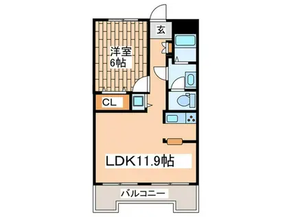 カーサヴェルデ(1LDK/2階)の間取り写真