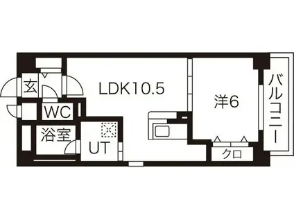 STANZA神村(1LDK/3階)の間取り写真