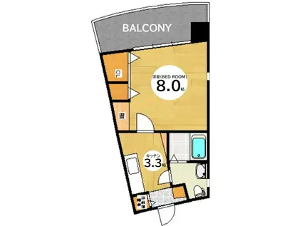 サンクレスト(1K/2階)の間取り写真