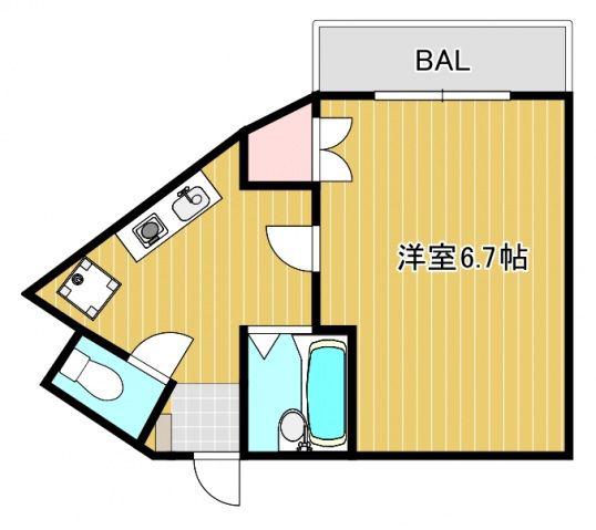 テルセーロ パートナー(1K/2階)の間取り写真