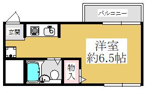 グレースマンション(ワンルーム/3階)の間取り写真