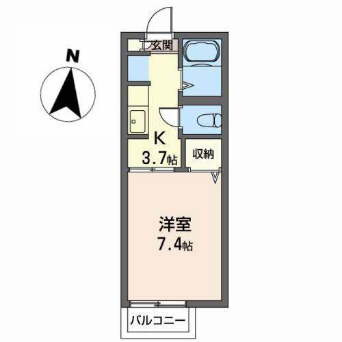 ハイツサークルエイト(1K/1階)の間取り写真