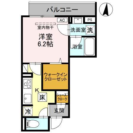 メゾン ド グレイス(1K/1階)の間取り写真