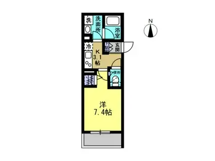 シャーメゾン・プリュネ(1K/1階)の間取り写真