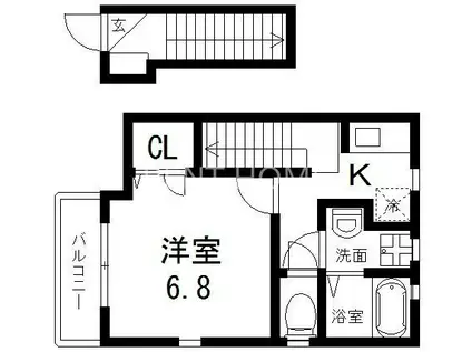 メゾン・ソレイユ長栄寺(1K/2階)の間取り写真