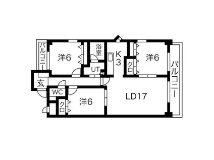 パークサイド平子(3LDK/2階)の間取り写真