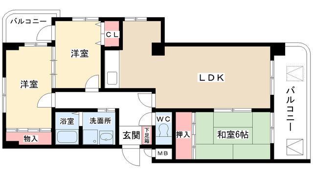 アルカディアV(3LDK/2階)の間取り写真