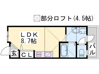 エルサッスーンYASHIRO(ワンルーム/1階)の間取り写真
