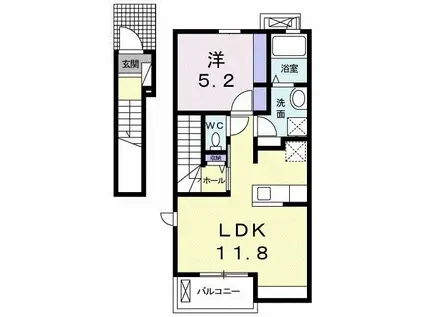 ルアンボニート(1LDK/2階)の間取り写真