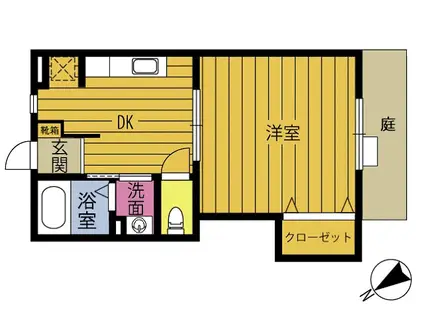 AOWA A(1DK/1階)の間取り写真