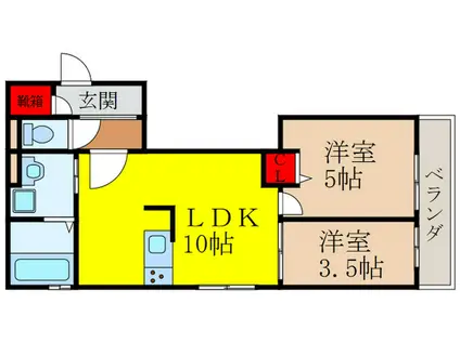 プルマージュ(2LDK/3階)の間取り写真