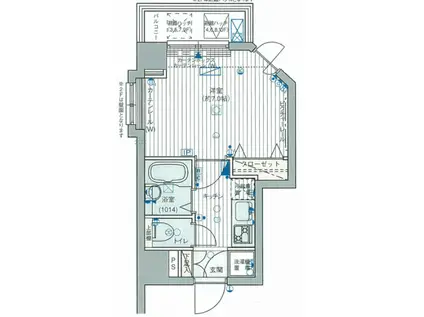 ソアブール千駄木(1K/7階)の間取り写真
