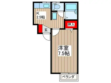 グリーンハイツ(1K/2階)の間取り写真