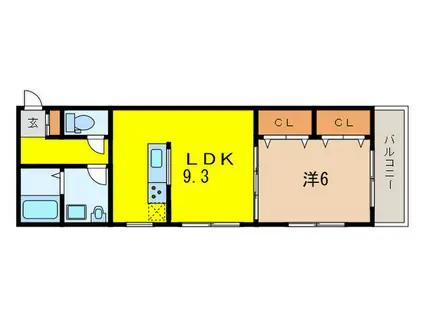 COLABO甲子園高潮(1LDK/1階)の間取り写真
