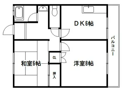コーポラス吉田(2DK/4階)の間取り写真