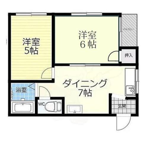 レジデンス三津屋(2DK/4階)の間取り写真