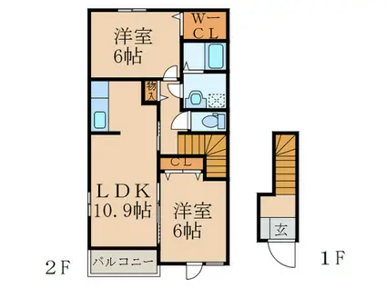 サンリット II(2LDK/2階)の間取り写真