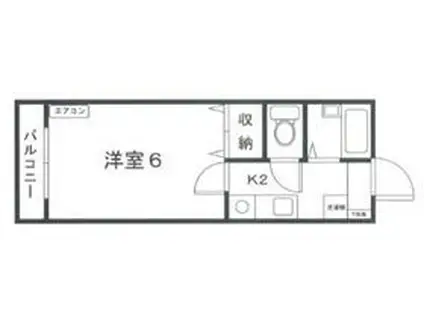 洗足718(1K/2階)の間取り写真