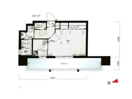 エンクレスト吉塚駅前(1K/5階)の間取り写真