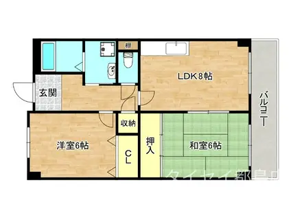 DWELL ASANO(2LDK/3階)の間取り写真