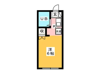 芳賀ハイツⅡ(ワンルーム/1階)の間取り写真