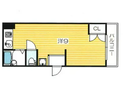 プレミール千里丘(ワンルーム/1階)の間取り写真