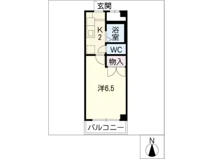 リズ スクエア 中棟2(1K/1階)の間取り写真