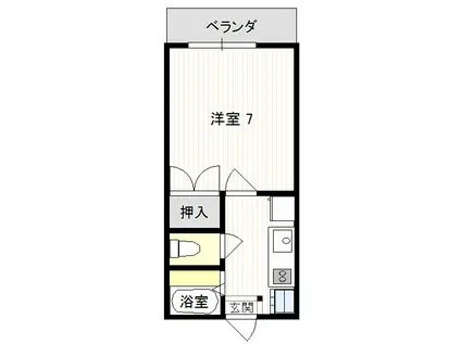 マンション サガミ(1K/4階)の間取り写真