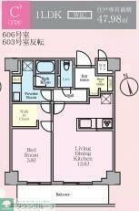 ソライエ アイル ときわ台(1LDK/6階)の間取り写真