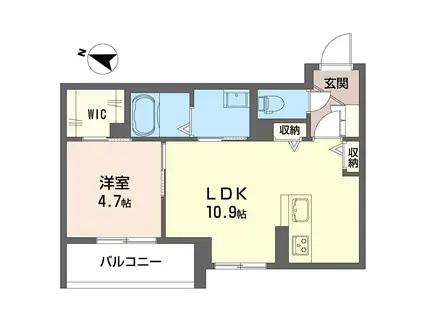 グランドソレイユSOGA(1LDK/3階)の間取り写真