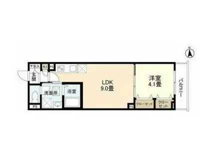 ウェルスクエア馬込(1LDK/1階)の間取り写真