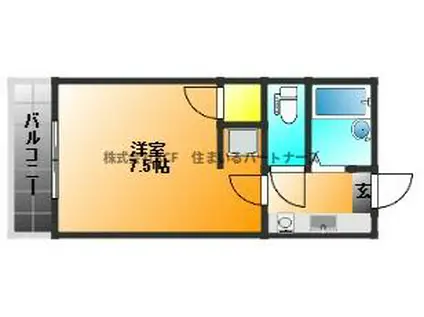 ラ・グラン・リヴィエール(1K/1階)の間取り写真