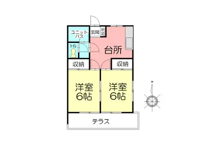 萩本コーポA(2DK/1階)の間取り写真