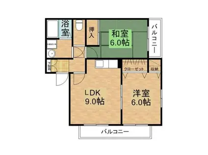 リバーサイドサマーユ(2LDK/1階)の間取り写真